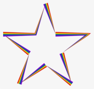 Star Rainbow Line Point Circle - Rainbow Star Png