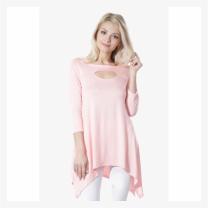 Women's Sexy Peep Front Long Sleeve Blouse Made In