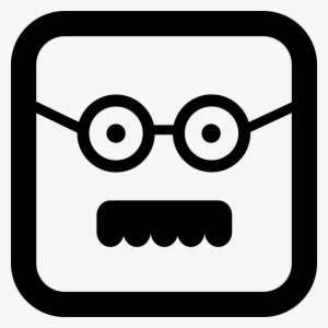 Male Square Face With Glasses And Mustache Comments - Square With Face Png