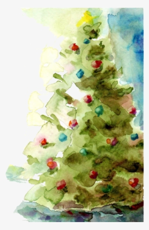 Clip Freeuse Download Watercolor Of A Xmas Tree - Watercolor Christmas Tree