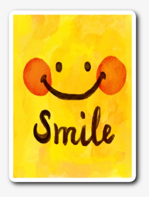 Watercolor Smile Motivational Sticker - Wow! Comic Book Font And Illustration On Green Keychain