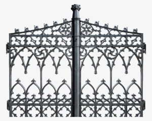 Gothic Black Iron Gate Door Png Stock Image - Iron Gate Silhouette