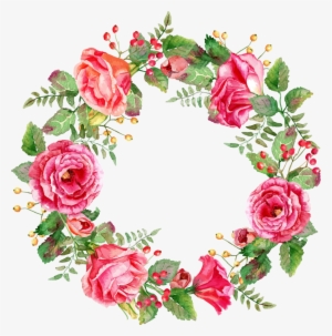 Free Floral Watercolor Wreath With Flowers Png