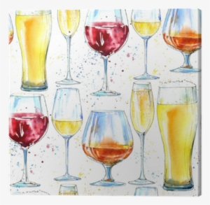 Painting Of A Alcohol Drink And Splash - Glass Of Cognac Illustration