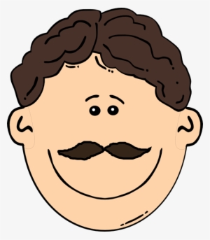 Smiling Brown Hair Man With Mustache Svg Clip Arts