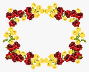 Flowers Border Png - Yellow Floral Frame Png