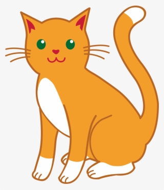 Orange Color The Cat - Cat Clipart Transparent Background