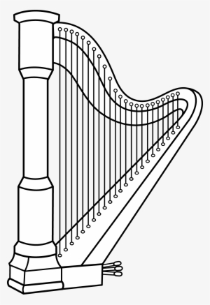 Musical Harp Line Art - Harp Clip Art