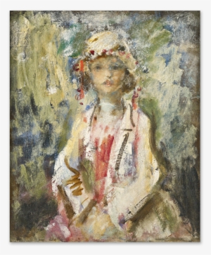 Portrait Sketch Of A Young Girl In White, Possibly - Ambrose Mcevoy