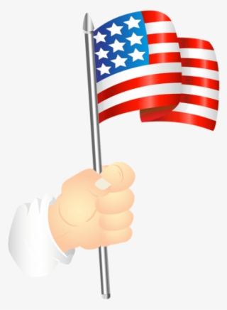 Hand With An American Flag Png Clip Art Image - Png Hand With Flag
