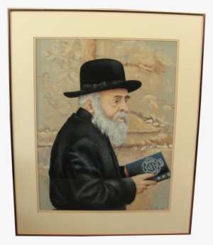 Pastel Portrait Jewish Man Rabbi By Leslie On Chairish - Gentleman