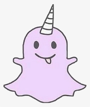 Purple Cute Kawaii Unicorn Ghost Snapchat Tongue Tumblr - Unicorn Snapchat Logo