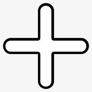 Cross Vector Outline - Plus Clipart Black And White