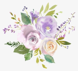 Hand Painted Three Watercolor Flowers Png Transparent - Transparent Watercolor Flowers Png