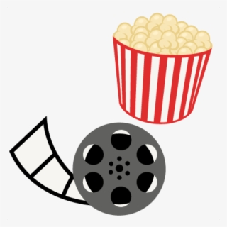 Popcorn Movie Reel Movie Night Svg Scrapbook Cut File - Movie Clipart