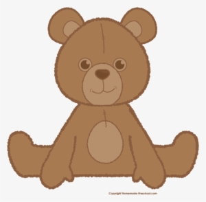 Cute Brown Bear With Red Bow Royalty Free Cliparts, - Clipart Sitting Teddy Bear