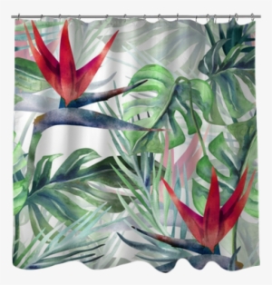 Exotic Plant Seamless Pattern - Watercolor Painting