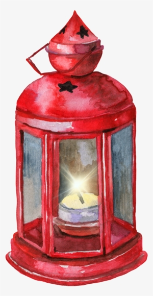 Hand Painted Cartoon Red Oil Lamp Png Transparent - Portable Network Graphics