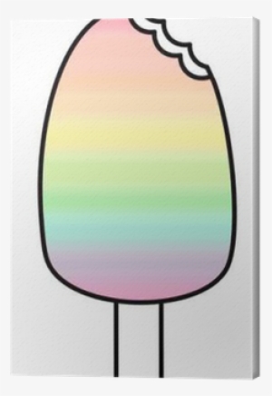 Cute Cartoon Rainbow Watercolor Bitten Ice Cream Illustration - Illustration