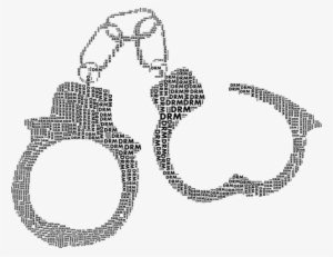 Handcuffs Crime Criminal Jail Prison Restr - Art Handcuff Png