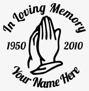 In Loving Memory Praying Hands Sticker - Loving Memory Heart Sticker