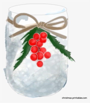 Christmas Jar Clipart In Watercolor - Watercolor Painting