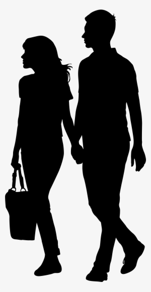 Walk Clipart Transparent Background Person - Couple Walking Silhouette Png