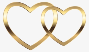 View Full Size - Gold Double Heart Clipart