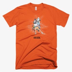 Cross Country Skier Watercolor T <br> - T Shirt Poker Orange