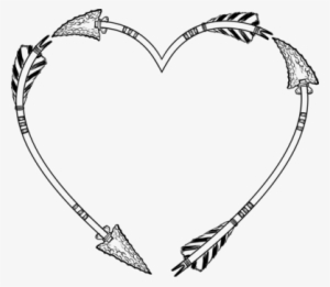 Right Border Of Heart Shape Picture Frames Drawing - Arrow In Heart Vector Png