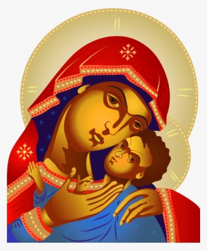 Virgin Mary And Baby Jesus Png Clip Art - Virgin Mary Clipart