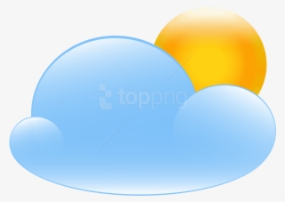 Partly Cloudy With Sun Weather Icon Png Clip Art - Partly Cloudy Clipart Transparent