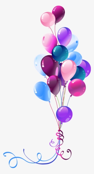 Transparent Balloons Happy Birthday Png Picture Clipart - Pink And Purple Balloons Png