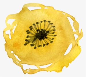 This Graphics Is Watercolor Yellow Flower About - Portable Network Graphics