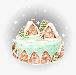 Watercolor - Gingerbread House