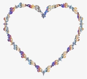 Colorful Fancy Decorative Line Art Heart 2 Picture - Transparent Gem Divider Png