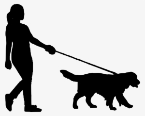 Dog, Walking, Dog, Women, People, Silhouette - Walking Dog Silhouette