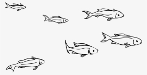 Cute Fish Silhouette Clip Art - School Of Fish Clipart Black And White
