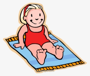 Girl On Beach Towel, Sun Bathing Royalty Free Vector - Beach Towel Clip Art