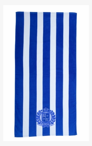 Mhcc Terry Velour Beach Towel 35″ X 60″ Blue Stripe - Badge