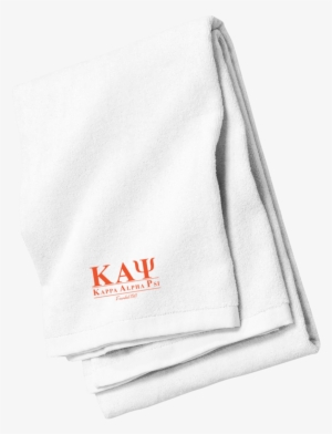 Kappa Alpha Psi Beach Towel - Port Authority Pt42 Beach Towel, White - One Size