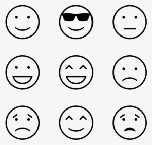 Clip Library Emoji Icon Packs Svg Psd Png - Black And White Emoji Emoticons