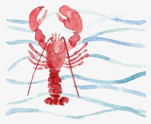 Red Painting Printmaking Download - Lobster Illustration Png