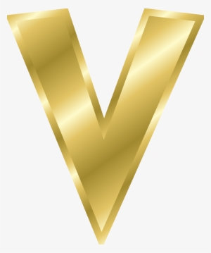Clip Free Stock Effect Letters Alphabet Gold Big Image - Letter V Gold