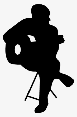 Flamenco Guitar Player Sitting Silhouette Vector - Silhouette People Sitting Png