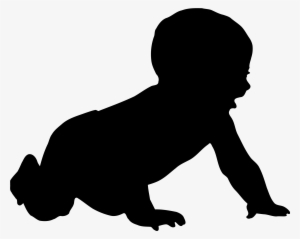 Silhouette Infant Drawing Child Crawling - Baby Clipart Black And White
