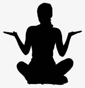 Silhouette, Yoga, Young, Woman, Vibrant, Sport, Sitting - Meditation Clip Art