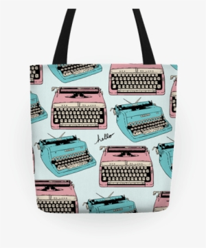 Typewriter Pattern Tote - Typewriter Pattern Tote Bag: Funny Tote Bag Pe, Old