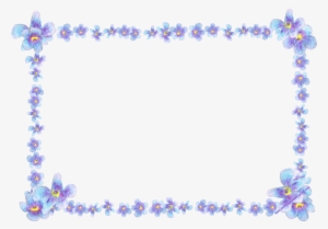 Blue Floral Border Png Download Image - Clipart Borders Frame Flowers
