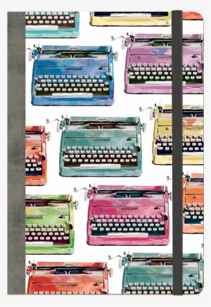 Typewriters Soft Cover Bungee Journal - Punch Studio Be A Character Typewriter Spiral Bound
